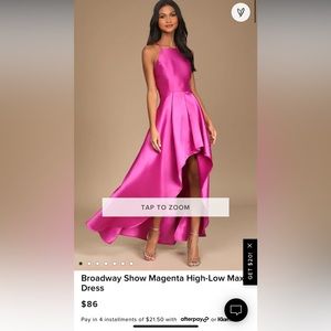Lulus magenta high low dress medium